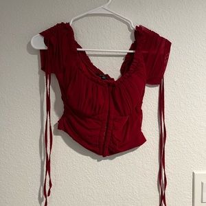Red cropped corset top